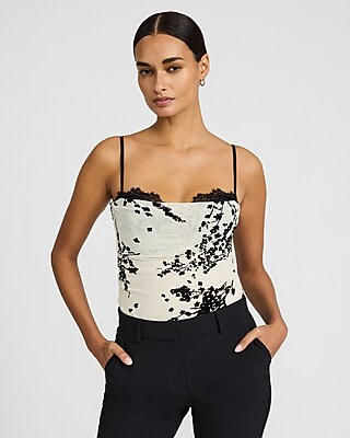 プー★Cotton Lace Bodysuit CHIKA KISADA Floral Mesh Lace Bodysuit | Express