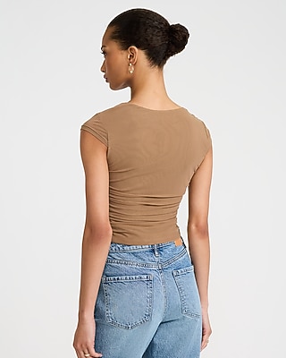 Hardware Mesh Crossover Cap Sleeve Tee