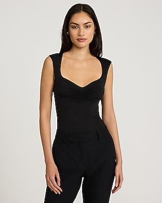 Body Contour Compression Sweetheart Ruched Bodysuit | Express