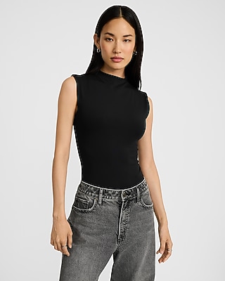 Body Contour High Compression Mock Neck Cap Sleeve Bodysuit
