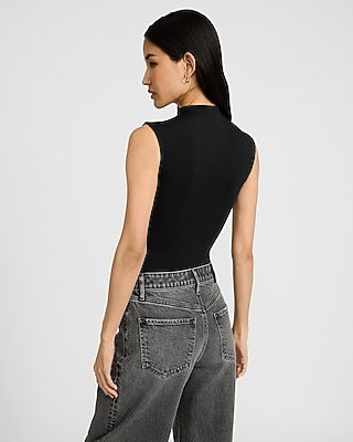 Body Contour High Compression Mock Neck Cap Sleeve Bodysuit
