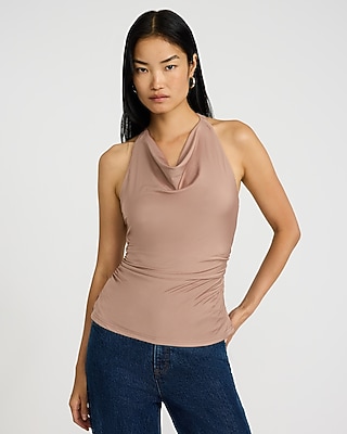 Cowl Neck Chain Back Strap Tank