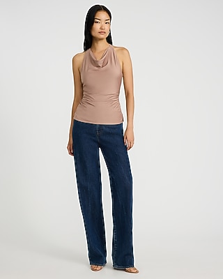 Cowl Neck Chain Back Strap Tank