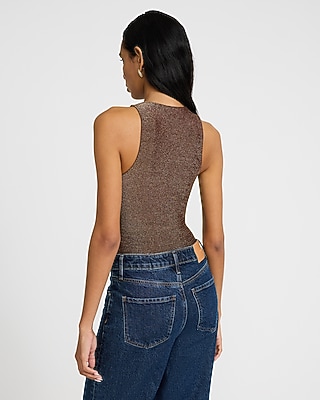 Shine High Neck Sleeveless Bodysuit