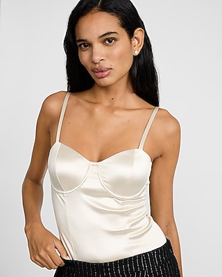 Body Contour Satin Sweetheart Sleeveless Corset Bodysuit