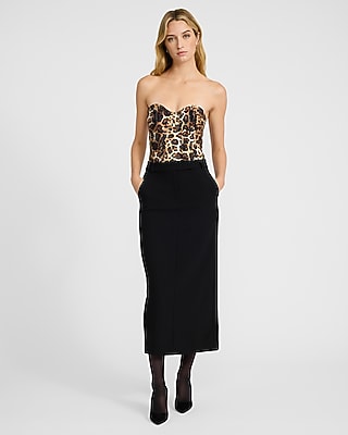 Body Contour High Compression Leopard Strapless Corset Bodysuit