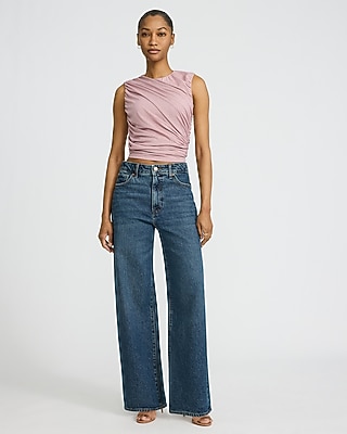 Ruched Crepe Crew Neck Tank - image 3