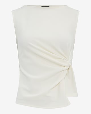 Studio Stretch Crepe Twist Waist Tank