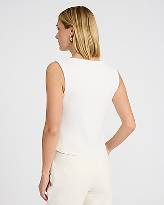 Studio Stretch Crepe Twist Waist Tank