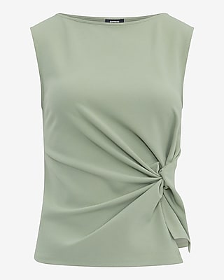 Studio Stretch Crepe Twist Waist Tank