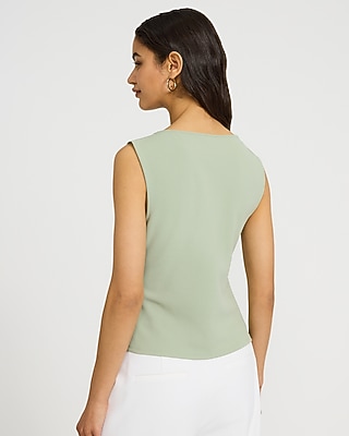 Studio Stretch Crepe Twist Waist Tank