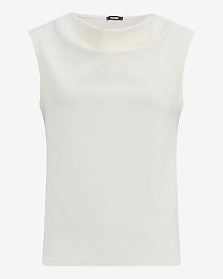Studio Stretch Crepe Cowl Neck Tank