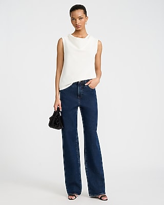 Studio Stretch Crepe Cowl Neck Tank