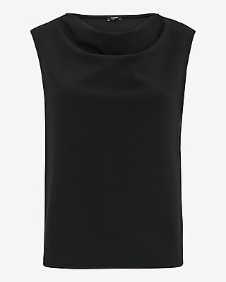 Studio Stretch Crepe Cowl Neck Tank
