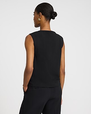 Studio Stretch Crepe Cowl Neck Tank