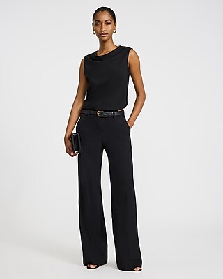 Studio Stretch Crepe Cowl Neck Tank