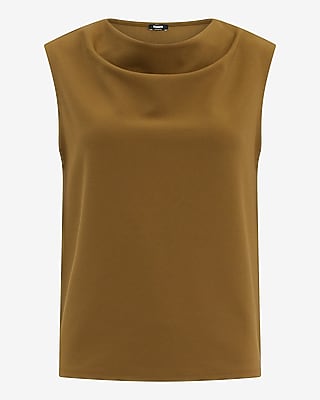 Studio Stretch Crepe Cowl Neck Tank