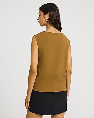 Studio Stretch Crepe Cowl Neck Tank