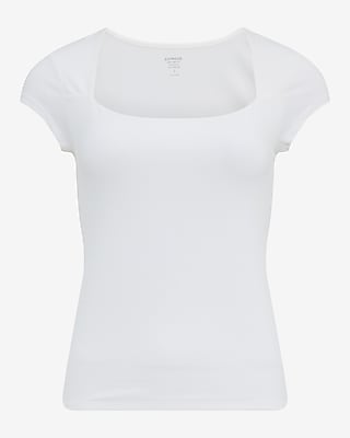 Body Contour Light Compression Stretch Cotton Cap Sleeve Tee