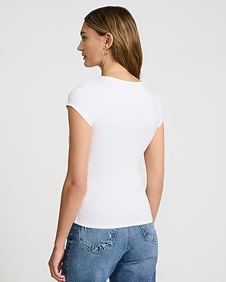 Body Contour Light Compression Stretch Cotton Cap Sleeve Tee