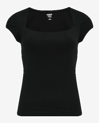 Body Contour Light Compression Stretch Cotton Cap Sleeve Tee