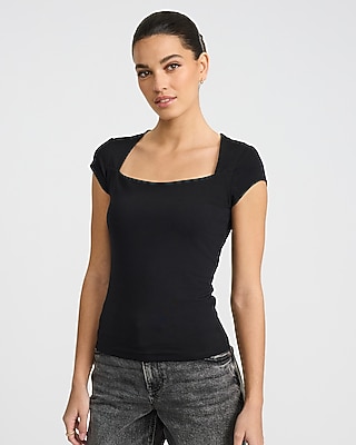 Body Contour Light Compression Stretch Cotton Cap Sleeve Tee