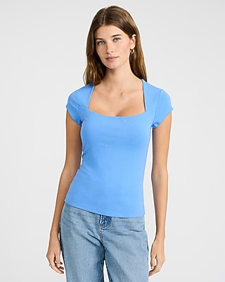 Body Contour Light Compression Stretch Cotton Cap Sleeve Tee