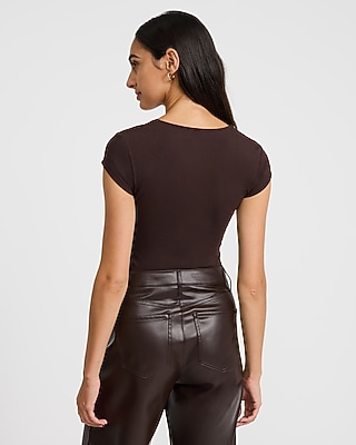 Body Contour Light Compression Cap Sleeve Tee Stretch Cotton