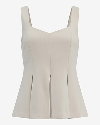 Signature Ponte Sweetheart Peplum Tank