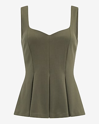Signature Ponte Sweetheart Peplum Tank