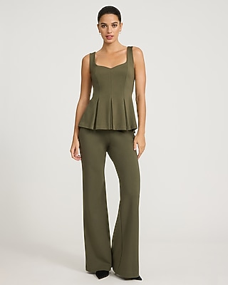 Signature Ponte Sweetheart Peplum Tank