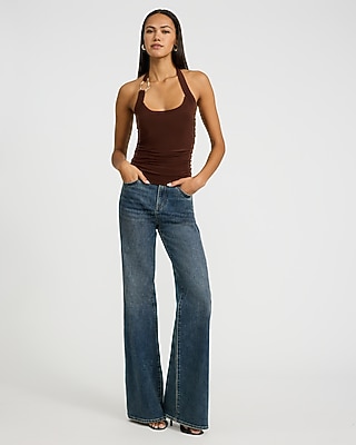 Matte Jersey Halter Hardware Ruched Tank - thumbnail 8
