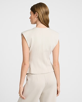 Signature Ponte V-Neck Seamed Vest Top