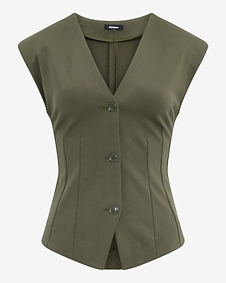 Signature Ponte V-Neck Seamed Vest Top