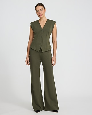 Signature Ponte V-Neck Seamed Vest Top