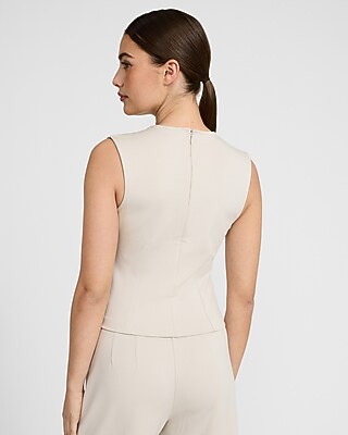 Signature Ponte Crew Neck Seamed Tank