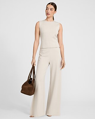 Signature Ponte Crew Neck Seamed Tank