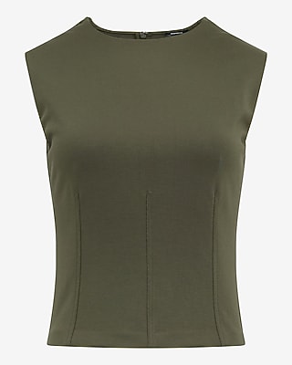 Signature Ponte Crew Neck Seamed Tank