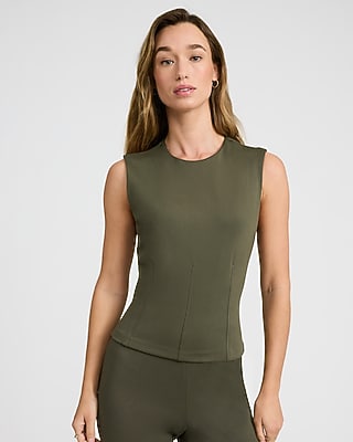 Signature Ponte Crew Neck Seamed Tank