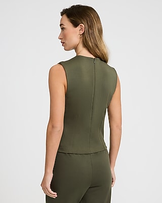 Signature Ponte Crew Neck Seamed Tank