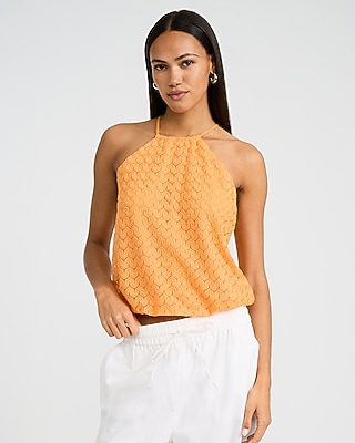 Lace Halter Neck Bubble Cami