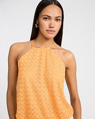 Lace Halter Neck Bubble Cami