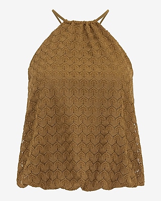 Crochet Halter Neck Bubble Cami