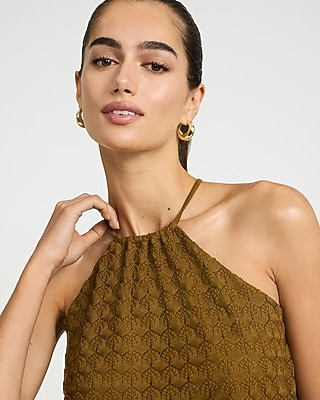 Crochet Halter Neck Bubble Cami