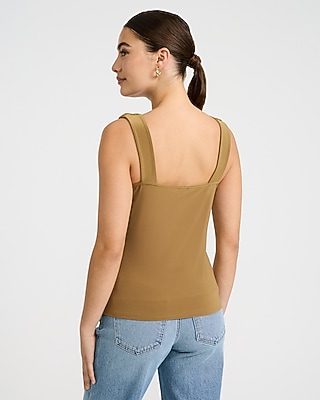 V-Neck Ruched Tie Front Keyhole Tank - image 3