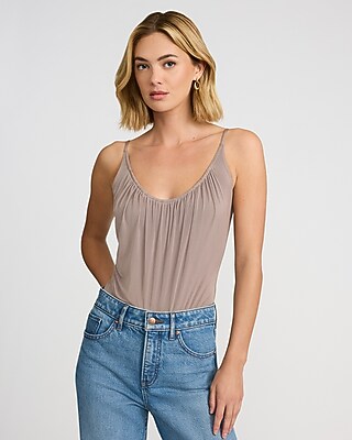 Mesh Ruched Cami Bodysuit