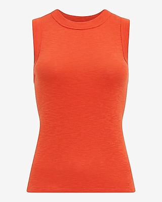 Fitted Ribbed Crew Neck Tank