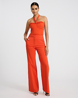 Tie Halter Neck Sleeveless Knot Bodysuit