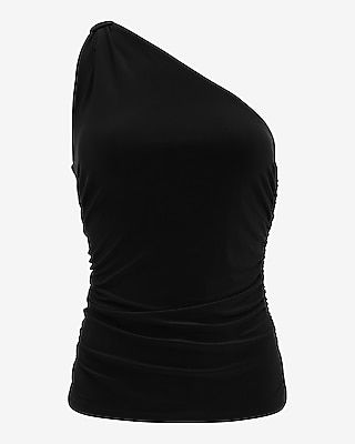 One Shoulder Knot Ruched Tank