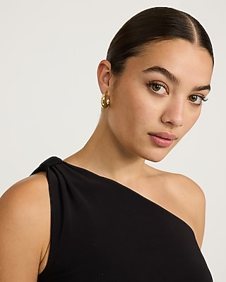 One Shoulder Knot Ruched Tank